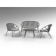 Mobilier terasa - Set mobilier de exterior din 4 piese Saori gri inchis