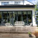 Set mobilier de exterior din 4 piese Saori gri deschis
