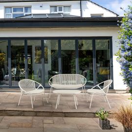 Mobilier terasa - Set mobilier de exterior din 4 piese Saori gri deschis