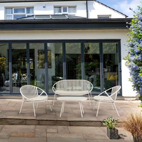 Mobilier terasa - Set mobilier de exterior din 4 piese Saori gri deschis