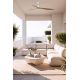 Lustre cu ventilator - Ventilator tavan de exterior smart sistem TUYA si telecomanda IP44 OUTWOOD L alb/stejar