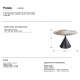 Mese dining - Masa rotunda metal negru/ portelan cu efect de marmura Panda 120cm