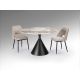 Mese dining - Masa rotunda metal negru/ portelan cu efect de marmura Panda 120cm