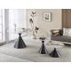 Masute Living - Masuta metal negru/ portelan cu efect de marmura Panda 55cm