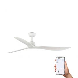Lustre cu ventilator - Ventilator tavan de exterior smart sistem TUYA si telecomanda IP44 OUTWOOD L alb
