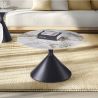 Masuta metal negru/ portelan cu efect de marmura Panda 70cm