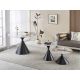 Masute Living - Masuta metal negru/ portelan cu efect de marmura Panda 70cm
