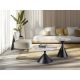 Masute Living - Masuta metal negru/ portelan cu efect de marmura Panda 70cm