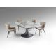 Mese extensibile - Masa extensibila metal negru/ portelan cu efect de marmura Alina 116-190x190cm