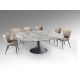Mese extensibile - Masa extensibila metal negru/ portelan cu efect de marmura Alina 116-190x190cm