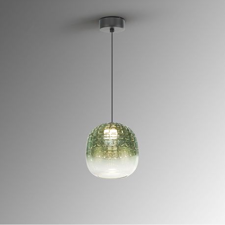 Pendule, Lustre suspendate - Lustra, Pendul LED modern sticla verde Mares 17cm
