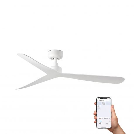 Lustre cu ventilator - Ventilator tavan smart sistem TUYA si telecomanda ROCKER M alb