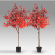 Set de 2 plante artificiale, Artar rosu H-147cm