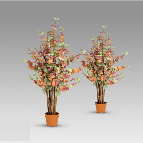 Aranjamente florale LUX - Set de 2 plante artificiale, Eucalipt colorat H-125cm