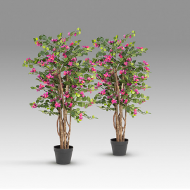 Set de 2 plante artificiale, Bougainvillea roz H-120cm