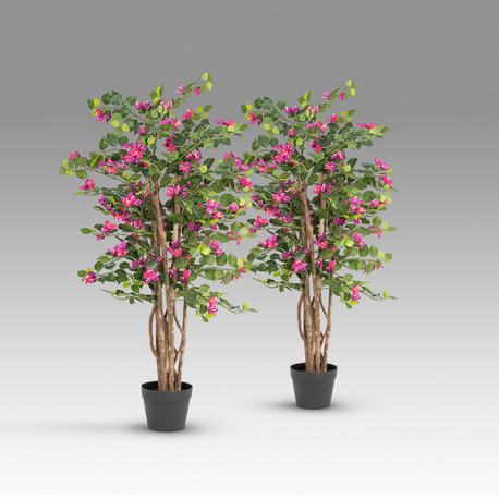 Aranjamente florale LUX - Set de 2 plante artificiale, Bougainvillea roz H-120cm