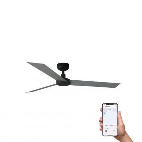Lustre cu ventilator - Ventilator tavan smart sistem TUYA si telecomanda CRUISER L negru/aluminiu
