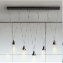Lustra liniara cu 5 pendule suspendate LED Conic
