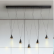 Pendule, Lustre suspendate - Lustra liniara cu 5 pendule suspendate LED Conic