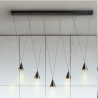 Lustra liniara cu 5 pendule suspendate LED Conic