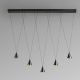Pendule, Lustre suspendate - Lustra liniara cu 5 pendule suspendate LED Conic