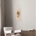 Aplica de perete LED otel auriu si sticla transparenta AVESA