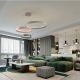 Pendule, Lustre suspendate - Lustra cu 3 inele colorate LED CCT si telecomanda Halos