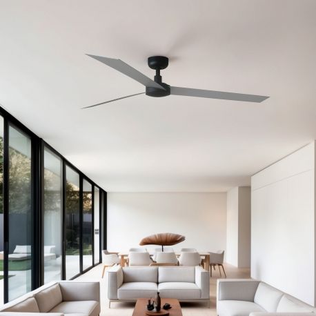 Lustre cu ventilator - Ventilator tavan cu telecomanda CRUISER XL negru/aluminiu