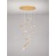 Corpuri de iluminat Lustre pentru casa scarii - Lustra casa scarii LED otel auriu si sticla transparenta AVESA