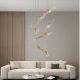 Lustra cu pendule LED otel auriu si sticla transparenta AVESA 60W