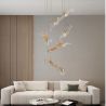 Lustra cu pendule LED otel auriu si sticla transparenta AVESA 60W