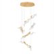 Pendule, Lustre suspendate - Lustra cu pendule LED otel auriu si sticla transparenta AVESA 60W