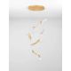 Pendule, Lustre suspendate - Lustra cu pendule LED otel auriu si sticla transparenta AVESA 60W