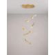 Pendule, Lustre suspendate - Lustra cu pendule LED otel auriu si sticla transparenta AVESA 60W