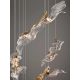 Pendule, Lustre suspendate - Lustra cu pendule LED otel auriu si sticla transparenta AVESA 60W