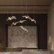 Pendule, Lustre suspendate - Lustra liniara cu pendule LED otel auriu si sticla transparenta AVESA