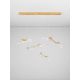 Pendule, Lustre suspendate - Lustra liniara cu pendule LED otel auriu si sticla transparenta AVESA