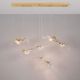 Pendule, Lustre suspendate - Lustra liniara cu pendule LED otel auriu si sticla transparenta AVESA