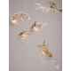 Pendule, Lustre suspendate - Lustra liniara cu pendule LED otel auriu si sticla transparenta AVESA