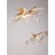 Pendule, Lustre suspendate - Lustra liniara cu pendule LED otel auriu si sticla transparenta AVESA