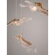 Pendule, Lustre suspendate - Lustra liniara cu pendule LED otel auriu si sticla transparenta AVESA