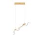 Pendule, Lustre suspendate - Lustra LED otel auriu si sticla transparenta AVESA