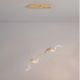 Pendule, Lustre suspendate - Lustra LED otel auriu si sticla transparenta AVESA
