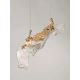 Pendule, Lustre suspendate - Lustra LED otel auriu si sticla transparenta AVESA
