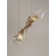 Pendule, Lustre suspendate - Lustra LED otel auriu si sticla transparenta AVESA