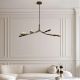Pendule, Lustre suspendate - Lustra LED alama antic cu sticla lucrat manual GRETA 34W