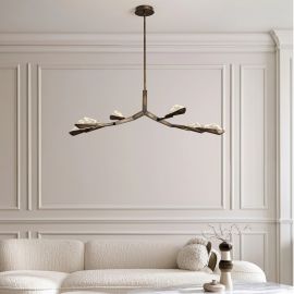 Pendule, Lustre suspendate - Lustra LED alama antic cu sticla lucrat manual GRETA 34W