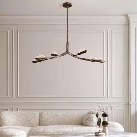 Pendule, Lustre suspendate - Lustra LED alama antic cu sticla lucrat manual GRETA 34W