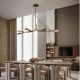 Pendule, Lustre suspendate - Lustra LED alama antic cu sticla lucrat manual GRETA 44W