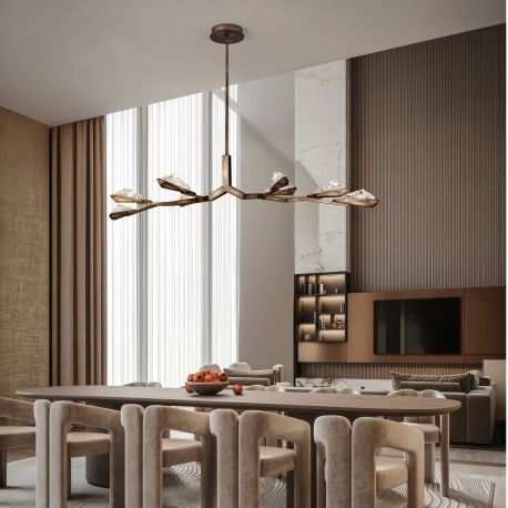 Pendule, Lustre suspendate - Lustra LED alama antic cu sticla lucrat manual GRETA 44W